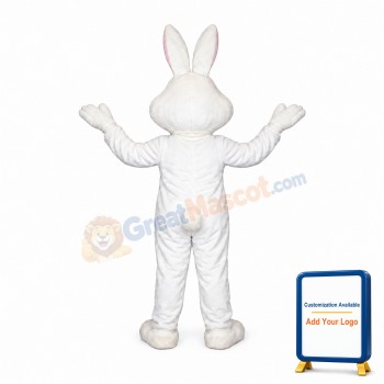 Cute Pink & White Rabbit Mascot Costume