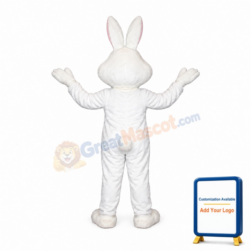 Cute Pink & White Rabbit Mascot Costume