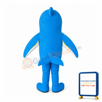 Blue & White Dolphin Mascot Costume