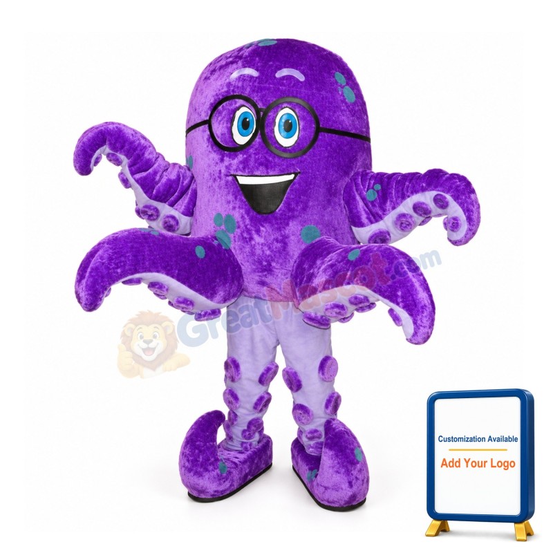 Happy Lightweight Octopus Mascot Costume
