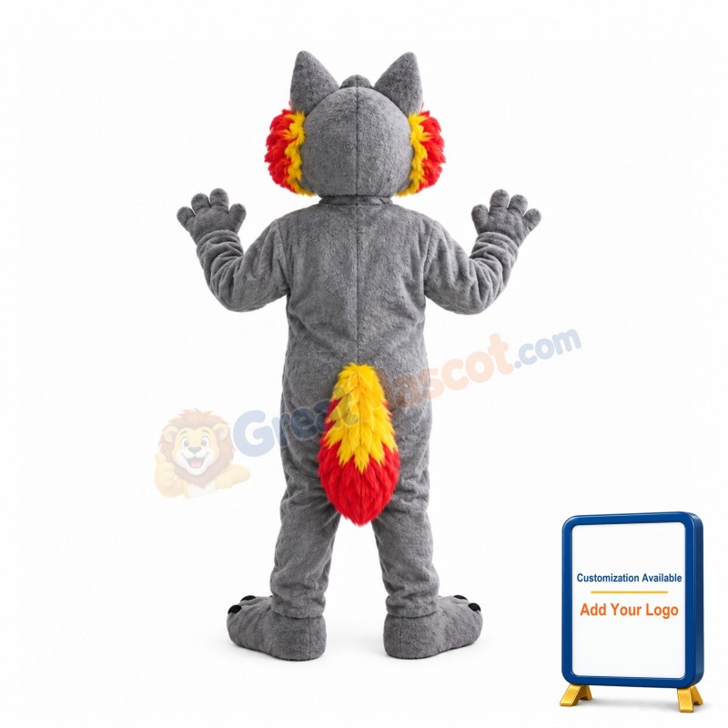 Fierce Grey Wolf Mascot Costume