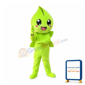 Green Water Drop Mascot Costume
