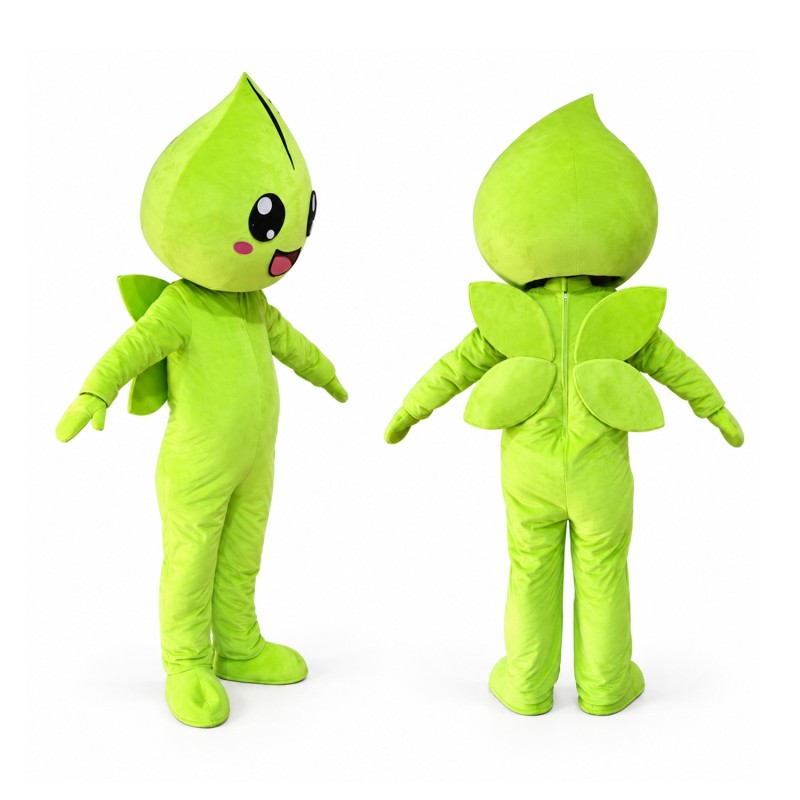 Green Water Drop Mascot Costume