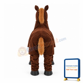 Happy Two Person Horse Mascot Costume