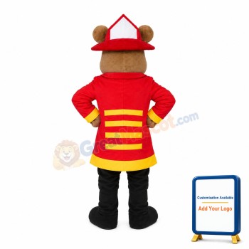 Fireman Bear Mascot Costume