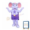 Purple Elephant Mascot Costume