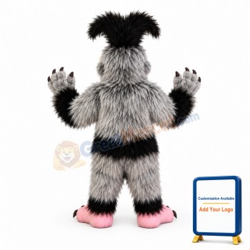 White Long Furry Monkey Mascot Costume