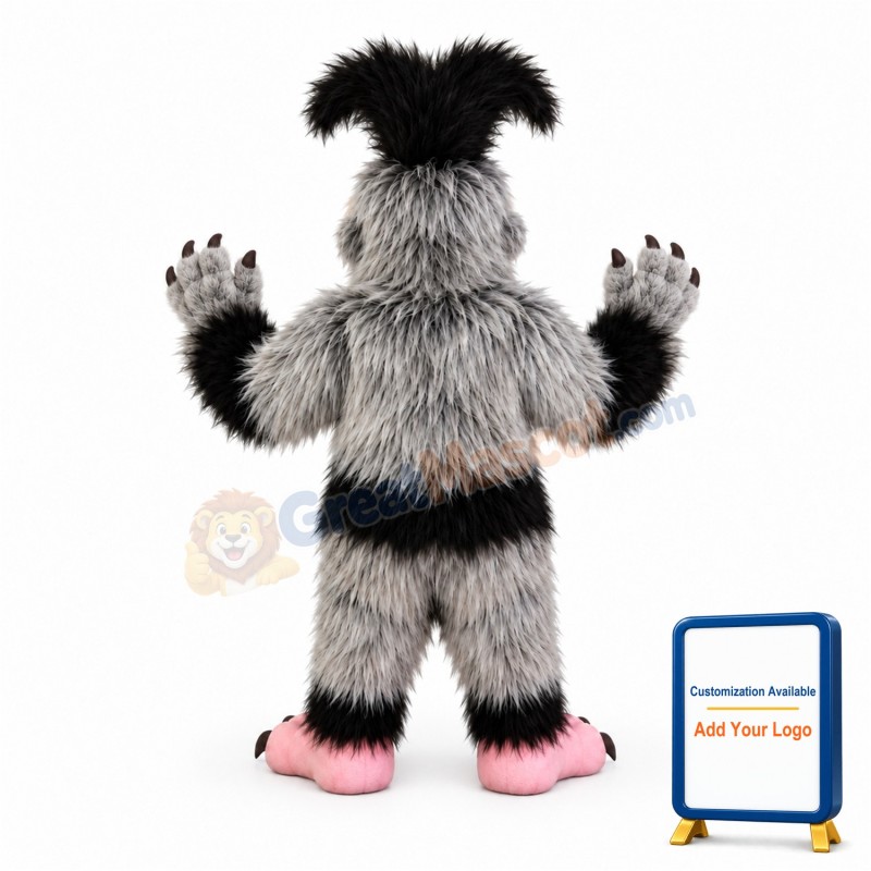 White Long Furry Monkey Mascot Costume