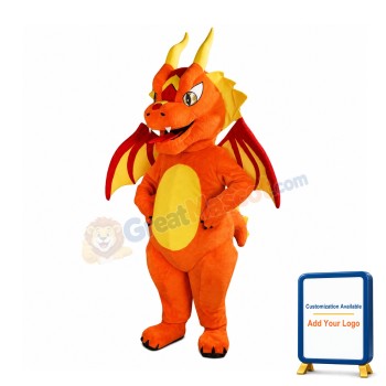 Orange Dragon Mascot Costume