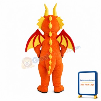 Orange Dragon Mascot Costume