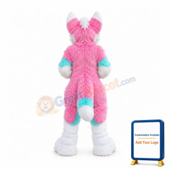 Pink & Blue Husky Dog Mascot Costume