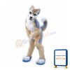 Brown & Gray Husky Dog Mascot Costume