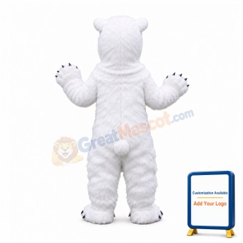 Realistic White Polar Bear Mascot Costume
