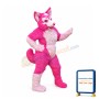 Super Cute Pink Husky Dog Mascot Costume