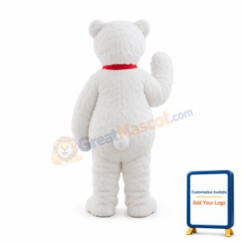 White Polar Bear Mascot Costume For Adult