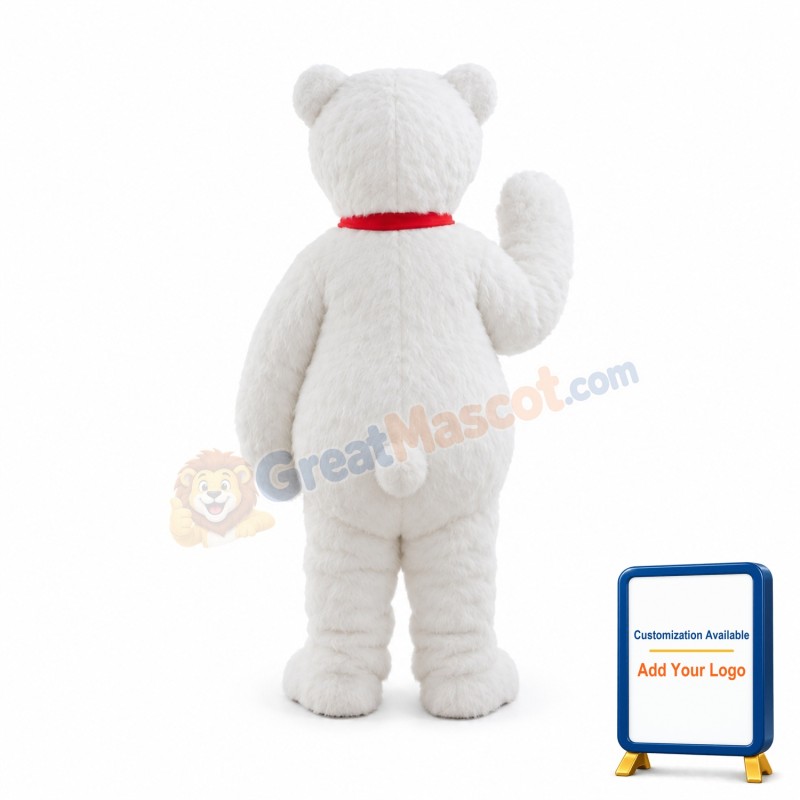 White Polar Bear Mascot Costume For Adult