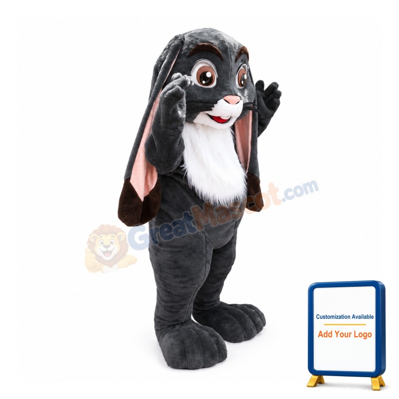 Dark Grey Rabbit Mascot Costume Easter Bunny Mascot Costume