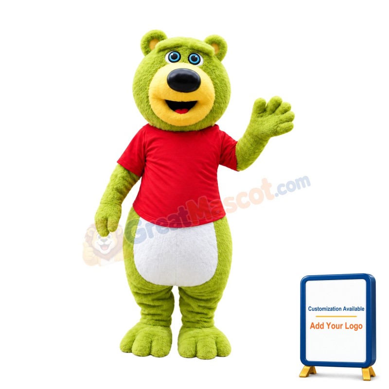 Green Teddy Bear Mascot Costume
