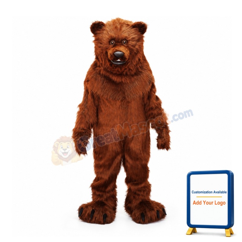 Friendly Grizzly Bear Mascot Costume