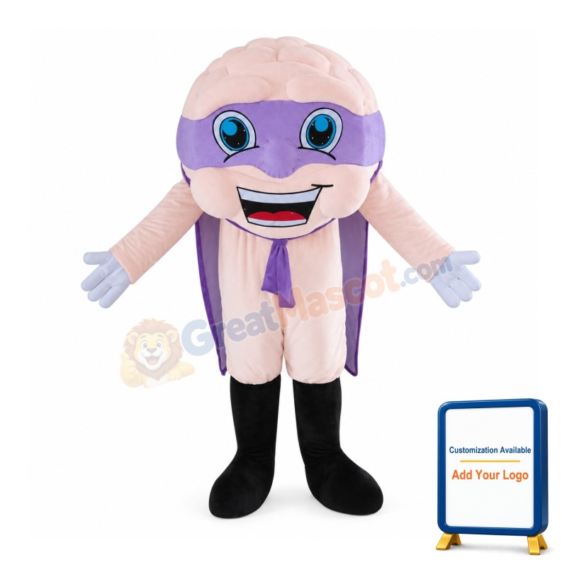 Brain Mascot Costume With Cape For Adult