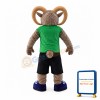 Sport Ram Mascot Costume with Green T shirt