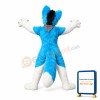 White & Blue Wolf Mascot Costume