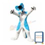 White & Blue Wolf Mascot Costume