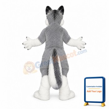 Grey & Black Wolf Mascot Costume