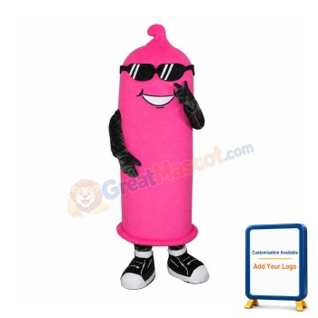 Pink Condom Mascot Costume
