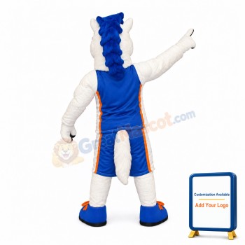 White Mustang Mascot Costume