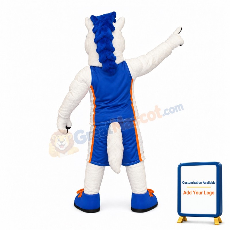 White Mustang Mascot Costume