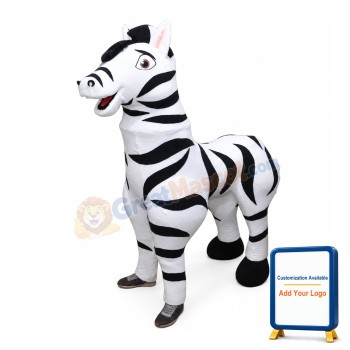 White Black Zebra Mascot Costume