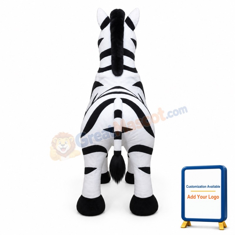 White Black Zebra Mascot Costume