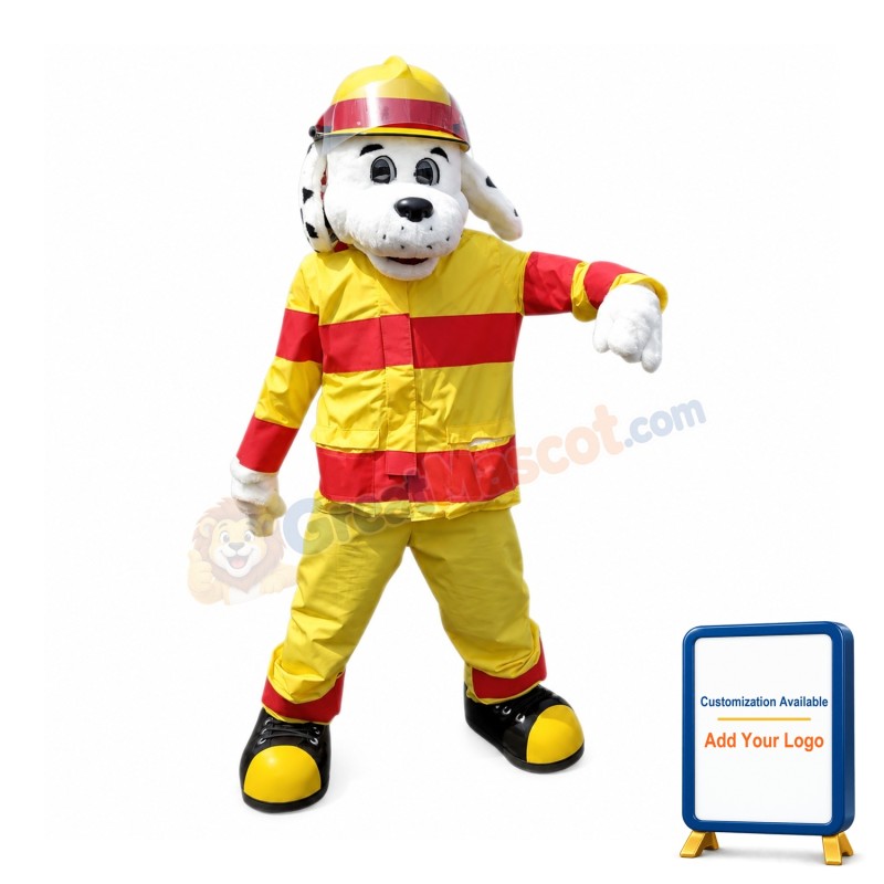 Earnest Fire Dog Mascot Costume