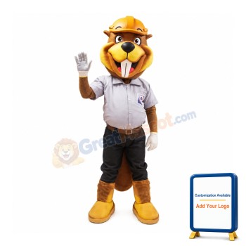 Worker Beaver Mascot Costume