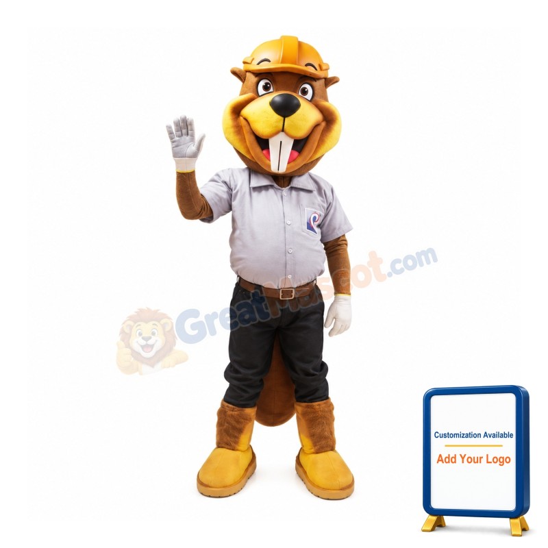 Worker Beaver Mascot Costume