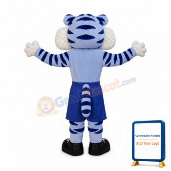 Super Cute Blue Tiger Mascot Costume