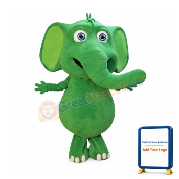 Super Cute Green Elephant Mascot Costume