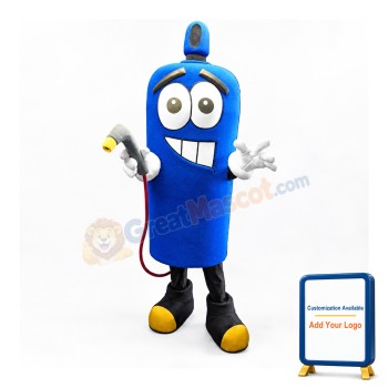 Blue Gas Bottle Mascot Costume