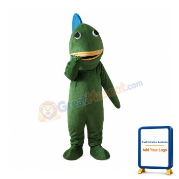 Green & Blue Fish Mascot Costume
