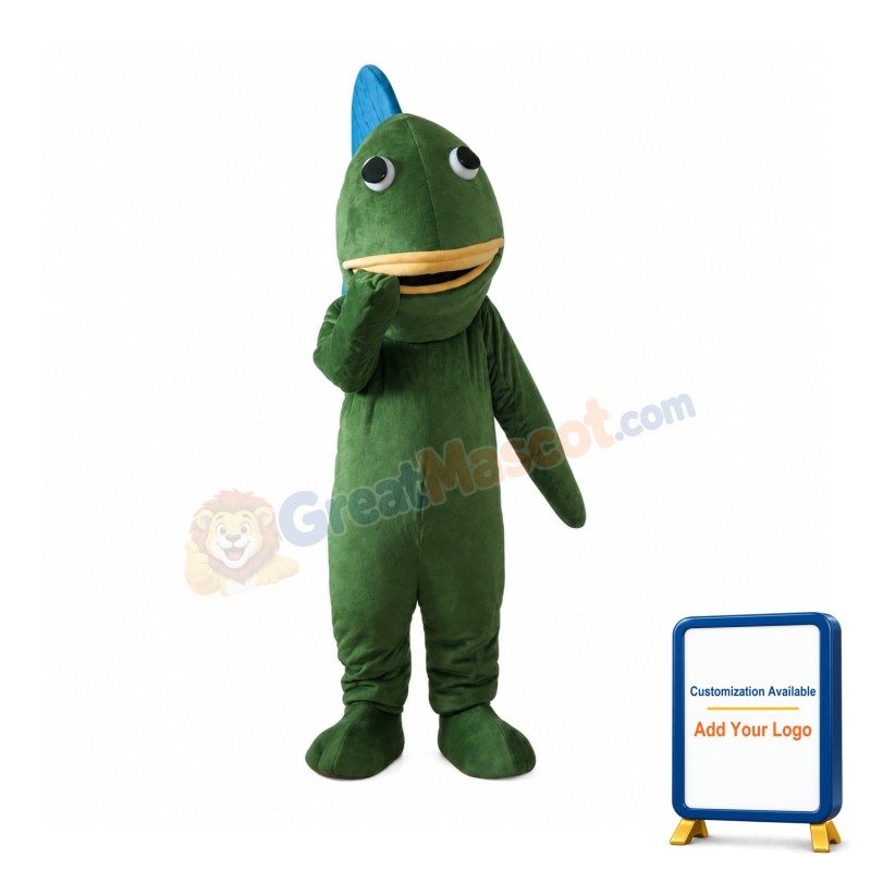 Green & Blue Fish Mascot Costume