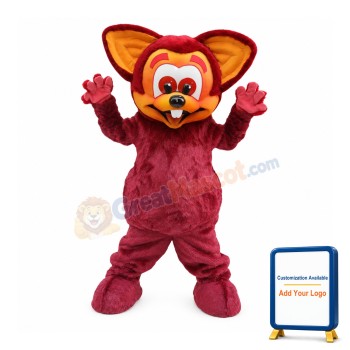 Smiling Red Mouse Mascot Costume