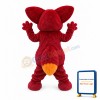 Smiling Red Mouse Mascot Costume
