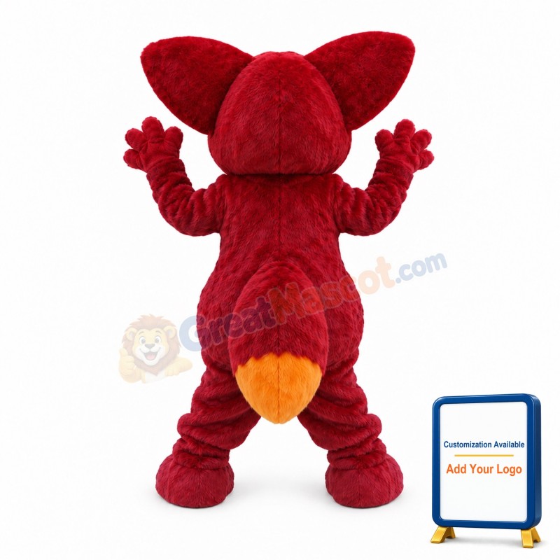 Smiling Red Mouse Mascot Costume
