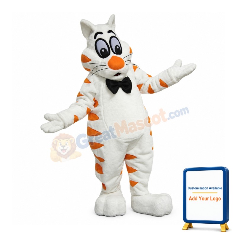 White Fat Cat Mascot Costume