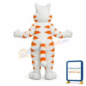 White Fat Cat Mascot Costume