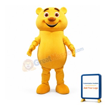 Happy Yellow Bear Mascot Costume