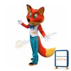 Happy Lightweight Red Fox Mascot Costume