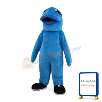 Cute Blue Fish Mascot Costume