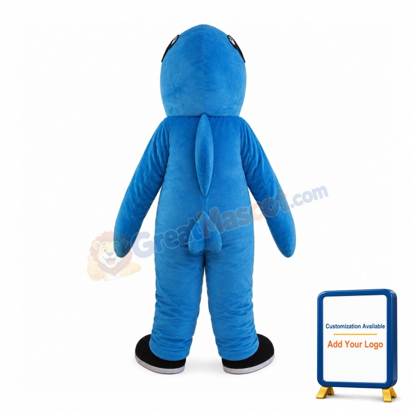 Cute Blue Fish Mascot Costume